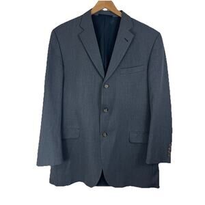 BURBERRY Mens 42 Long Blazer Sport Coat Worsted Wool Gray LBS41 LBT19